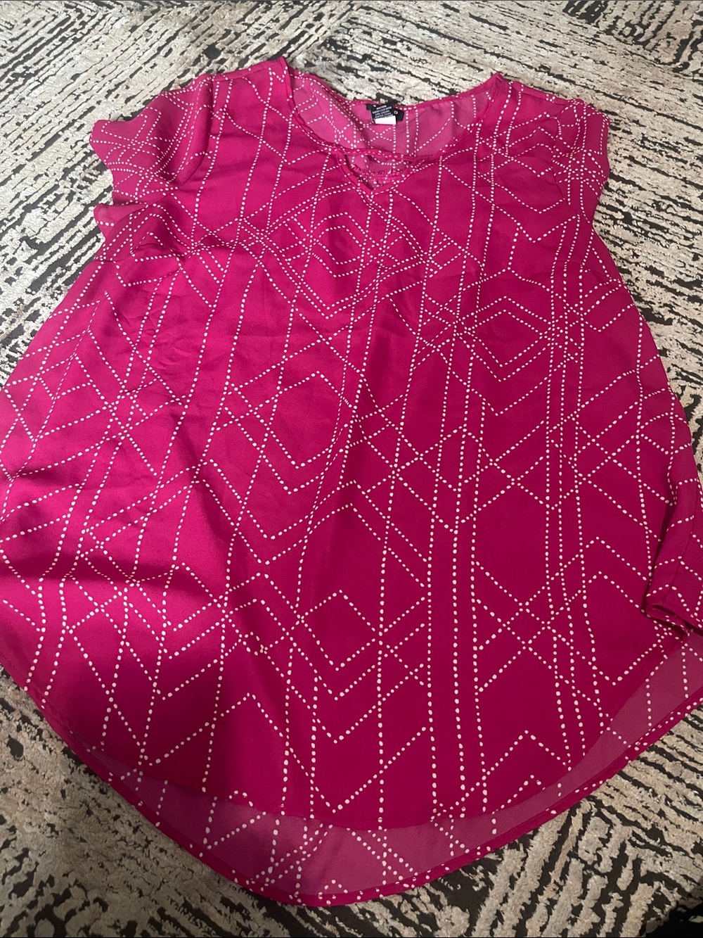 torrid Hot Pink Geometric Dot Cap Sleeve Blouse